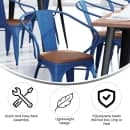Flash Furniture CH-31270-BL-PL1T-GG Stacking Armchair w/ Vertical Slat Back & Wood Seat - Steel, Blue thumbnail 5