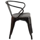 Flash Furniture CH-31270-BQ-GG Armchair w/ Vertical Slat Back - Steel, Black & Antique Gold thumbnail 3