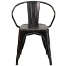Flash Furniture CH-31270-BQ-GG Armchair w/ Vertical Slat Back - Steel, Black & Antique Gold thumbnail 5