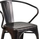 Flash Furniture CH-31270-BQ-GG Armchair w/ Vertical Slat Back - Steel, Black & Antique Gold thumbnail 7