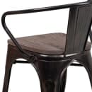 Flash Furniture CH-31270-BQ-WD-GG Stacking Armchair w/ Vertical Slat Back & Wood Seat - Steel, Black & Antique Gold thumbnail 8