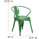 Flash Furniture CH-31270-GN-GG Armchair w/ Vertical Slat Back - Steel, Green thumbnail 2