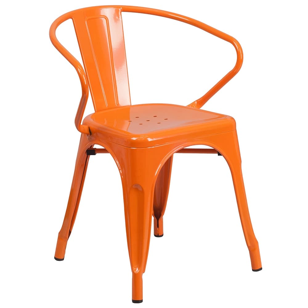 Flash Furniture CH-31270-OR-GG Armchair w/ Vertical Slat Back - Steel, Orange