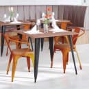 Flash Furniture CH-31270-OR-PL1T-GG Stacking Armchair w/ Vertical Slat Back & Wood Seat - Steel, Orange thumbnail 4