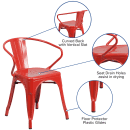 Flash Furniture CH-31270-RED-GG Armchair w/ Vertical Slat Back - Steel, Red thumbnail 6