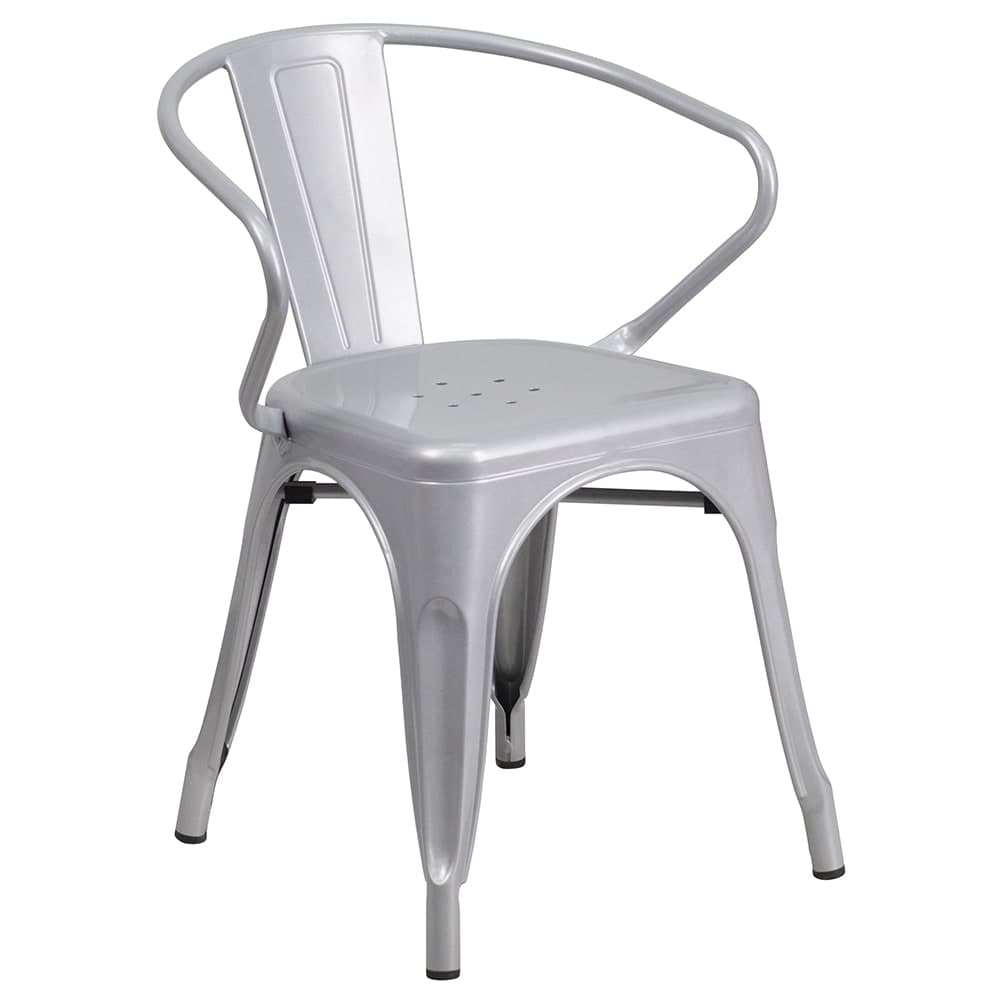 Flash Furniture CH-31270-SIL-GG Armchair w/ Vertical Slat Back - Steel, Silver