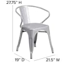 Flash Furniture CH-31270-SIL-GG Armchair w/ Vertical Slat Back - Steel, Silver thumbnail 2