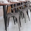 Flash Furniture CH-31270-SIL-PL1G-GG Stacking Armchair w/ Vertical Slat Back & Wood Seat - Steel, Silver thumbnail 4