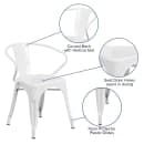 Flash Furniture CH-31270-WH-GG Armchair w/ Vertical Slat Back - Steel, White thumbnail 6