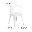 Flash Furniture CH-31270-WH-PL1G-GG Stacking Armchair w/ Vertical Slat Back & Wood Seat - Steel, White thumbnail 2