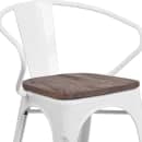 Flash Furniture CH-31270-WH-WD-GG Stacking Armchair w/ Vertical Slat Back & Wood Seat - Steel, White thumbnail 8