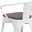 Flash Furniture CH-31270-WH-WD-GG Stacking Armchair w/ Vertical Slat Back & Wood Seat - Steel, White thumbnail 9
