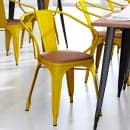 Flash Furniture CH-31270-YL-PL1T-GG Stacking Armchair w/ Vertical Slat Back & Wood Seat - Steel, Yellow thumbnail 3