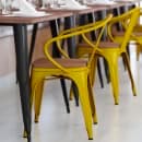 Flash Furniture CH-31270-YL-PL1T-GG Stacking Armchair w/ Vertical Slat Back & Wood Seat - Steel, Yellow thumbnail 4