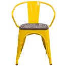 Flash Furniture CH-31270-YL-WD-GG Stacking Armchair w/ Vertical Slat Back & Wood Seat - Steel, Yellow thumbnail 4