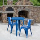 Flash Furniture CH-51080TH-2-18ARM-BL-GG 24" Round Table & (2) Arm Chair Set - Metal, Blue thumbnail 4