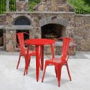 Flash Furniture CH-51080TH-2-18CAFE-RED-GG 24" Round Table & (2) Café Chair Set - Metal, Red thumbnail 4