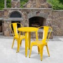 Flash Furniture CH-51080TH-2-18CAFE-YL-GG 24" Round Table & (2) Café Chair Set - Metal, Yellow thumbnail 4