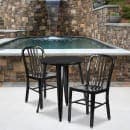 Flash Furniture CH-51080TH-2-18VRT-BK-GG 24" Round Table & (2) Chair Set - Metal, Black thumbnail 4