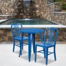 Flash Furniture CH-51080TH-2-18VRT-BL-GG 24" Round Table & (2) Chair Set - Metal, Blue thumbnail 4