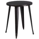 Flash Furniture CH-51080TH-2-18VRT-BQ-GG 24" Round Table & (2) Chair Set - Metal, Black & Antique Gold thumbnail 2