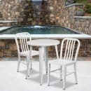 Flash Furniture CH-51080TH-2-18VRT-WH-GG 24" Round Table & (2) Chair Set - Metal, White thumbnail 4