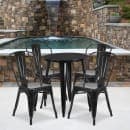 Flash Furniture CH-51080TH-4-18CAFE-BK-GG 24" Round Table & (4) Café Chair Set - Metal, Black thumbnail 4