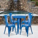 Flash Furniture CH-51080TH-4-18CAFE-BL-GG 24" Round Table & (4) Café Chair Set - Metal, Blue thumbnail 4