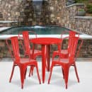 Flash Furniture CH-51080TH-4-18CAFE-RED-GG 24" Round Table & (4) Café Chair Set - Metal, Red thumbnail 4