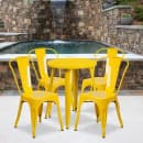 Flash Furniture CH-51080TH-4-18CAFE-YL-GG 24" Round Table & (4) Café Chair Set - Metal, Yellow thumbnail 4