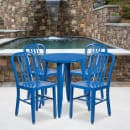 Flash Furniture CH-51080TH-4-18VRT-BL-GG 24" Round Table & (4) Chair Set - Metal, Blue thumbnail 4