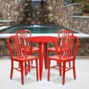 Flash Furniture CH-51080TH-4-18VRT-RED-GG 24" Round Table & (4) Chair Set - Metal, Red thumbnail 4