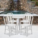 Flash Furniture CH-51080TH-4-18VRT-WH-GG 24" Round Table & (4) Chair Set - Metal, White thumbnail 4