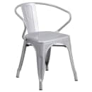 Flash Furniture CH-51090TH-4-18ARM-SIL-GG 30" Round Table & (4) Arm Chair Set - Metal, Silver thumbnail 3