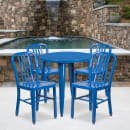 Flash Furniture CH-51090TH-4-18VRT-BL-GG 30" Round Table & (4) Chair Set - Metal, Blue thumbnail 4