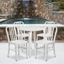 Flash Furniture CH-51090TH-4-18VRT-WH-GG 30" Round Table & (4) Chair Set - Metal, White thumbnail 4