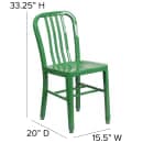 Flash Furniture CH-61200-18-GN-GG Chair w/ Vertical Slat Back - Steel, Green thumbnail 2