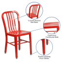 Flash Furniture CH-61200-18-RED-GG Chair w/ Vertical Slat Back - Steel, Red thumbnail 6