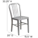 Flash Furniture CH-61200-18-SIL-GG Chair w/ Vertical Slat Back - Steel, Silver thumbnail 2