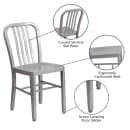 Flash Furniture CH-61200-18-SIL-GG Chair w/ Vertical Slat Back - Steel, Silver thumbnail 6
