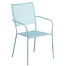 Flash Furniture CO-28SQF-02CHR4-SKY-GG 28" Square Folding Patio Table & (4) Square Back Arm Chair Set - Steel, Sky Blue thumbnail 3