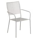 Flash Furniture CO-30RDF-02CHR4-SIL-GG 30" Round Folding Patio Table & (4) Square Back Arm Chair Set - Steel, Light Gray thumbnail 3