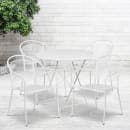 Flash Furniture CO-30RDF-03CHR4-WH-GG 30" Round Folding Patio Table & (4) Round Back Arm Chair Set - Steel, White thumbnail 4