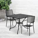 Flash Furniture CO-35SQ-02CHR2-BK-GG 35 1/4" Square Patio Table & (2) Square Back Arm Chair Set - Steel, Black thumbnail 4