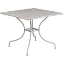 Flash Furniture CO-35SQ-02CHR2-SIL-GG 35 1/4" Square Patio Table & (2) Square Back Arm Chair Set - Steel, Light Gray thumbnail 2