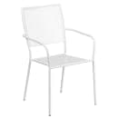 Flash Furniture CO-35SQ-02CHR2-WH-GG 35 1/4" Square Patio Table & (2) Square Back Arm Chair Set - Steel, White thumbnail 3