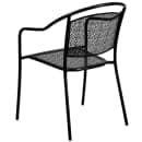 Flash Furniture CO-35SQ-03CHR4-BK-GG 35 1/4" Square Patio Table & (4) Round Back Arm Chair Set - Steel, Black thumbnail 5