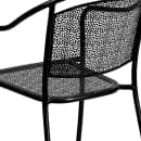 Flash Furniture CO-35SQ-03CHR4-BK-GG 35 1/4" Square Patio Table & (4) Round Back Arm Chair Set - Steel, Black thumbnail 7
