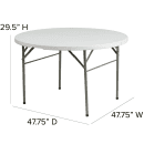 Flash Furniture DAD-122RZ-GG 47 3/4" Round Folding Table w/ Granite White Plastic Top, 29 1/2"H thumbnail 2