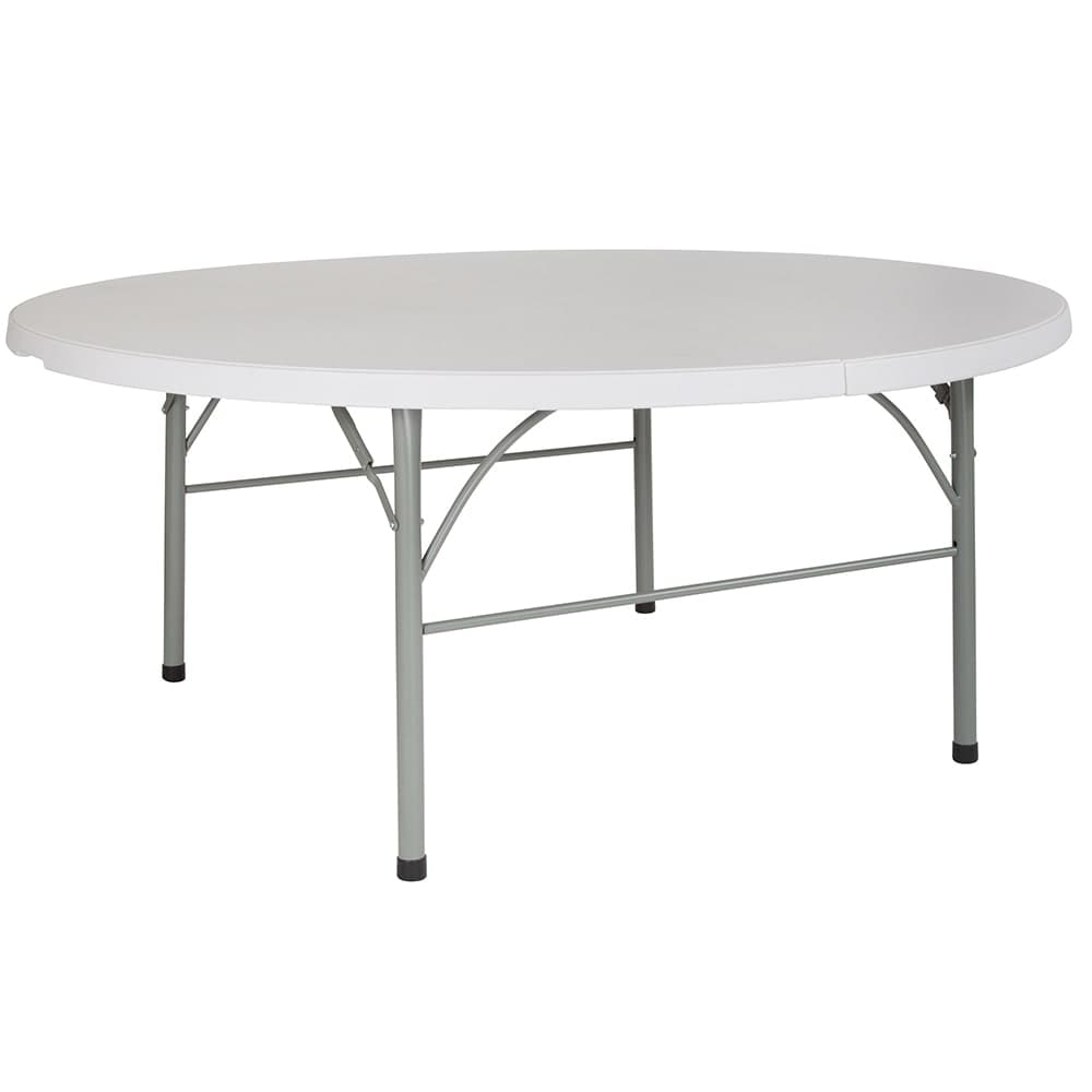 Flash Furniture DAD-183RZ-GG 71" Round Folding Table w/ Granite White Plastic Top, 29"H